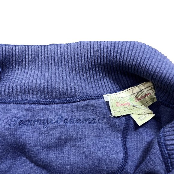 Tommy Bahama Men's Navy Blue 1/4 Zip 100%  Cotton Pullover Sweatshirt XL - Picture 11 of 12